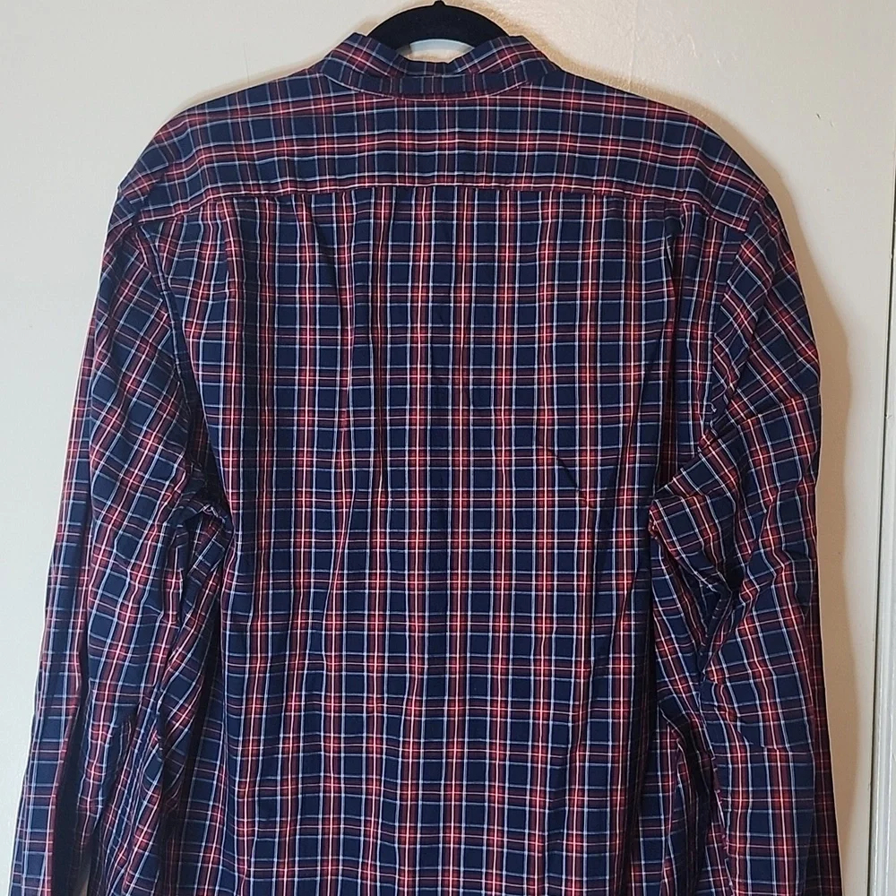 J. Crew Men's Blue and Red Checkered Shirt